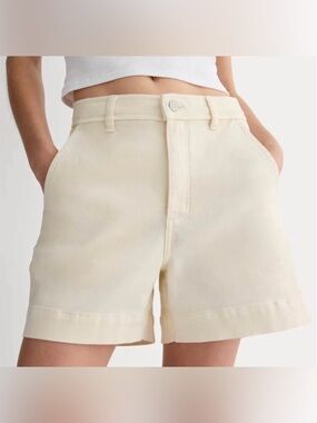 White Everlane Cotton Twill Shorts
